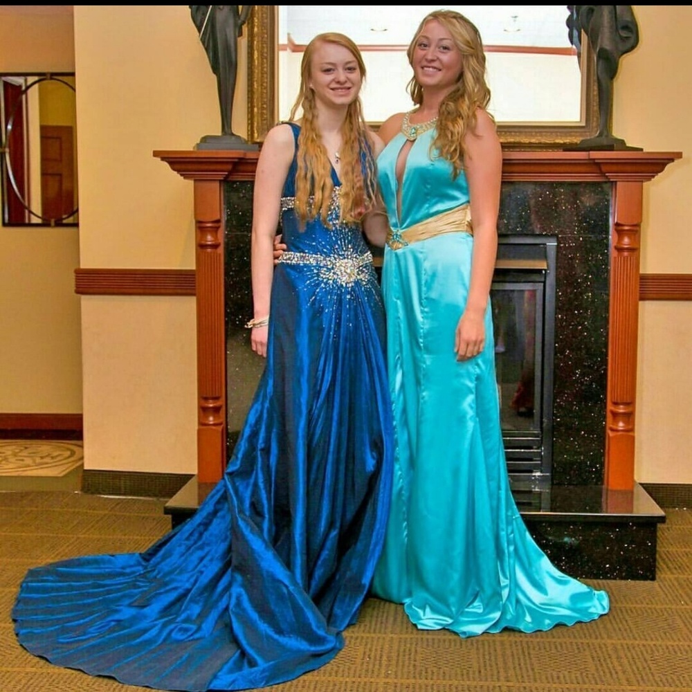 Beautiful gold and blue gown